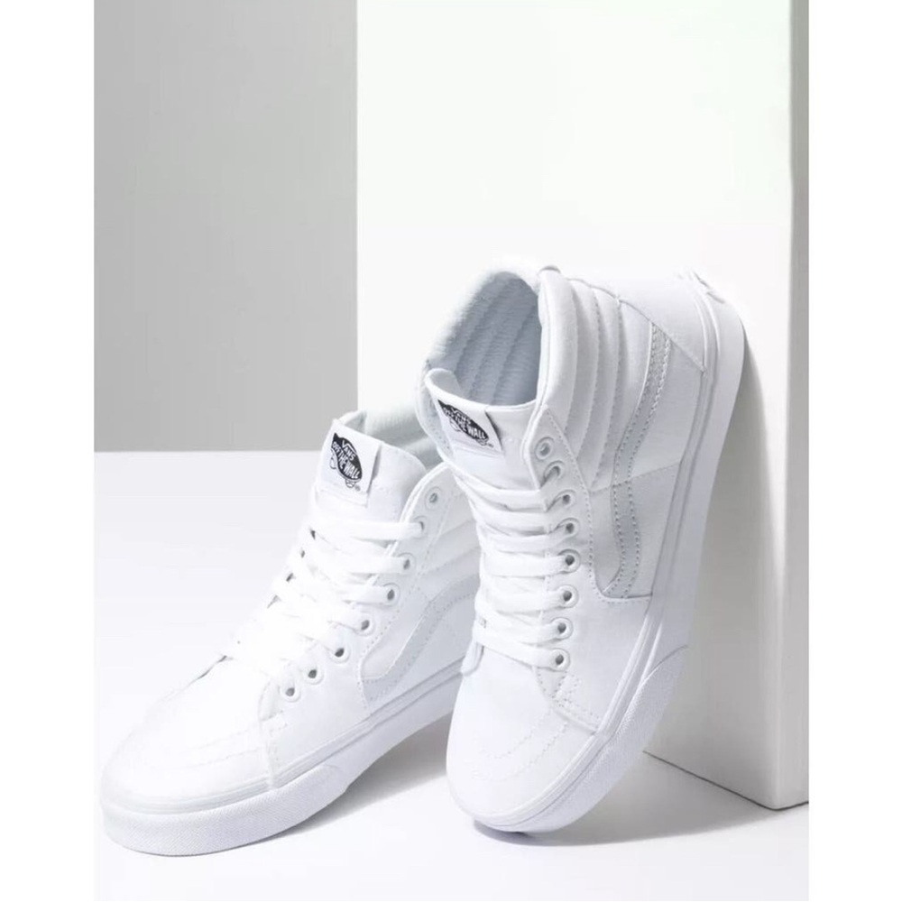 Vans Sk8-Hi True White Canvas Unisex High-Top Sneaker Skate Shoes M5 / W6.5